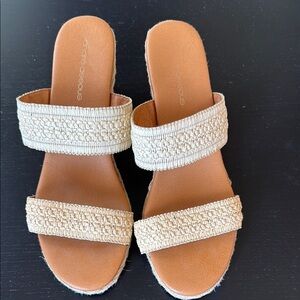 Andre Assous Cream, Wedge Sandals